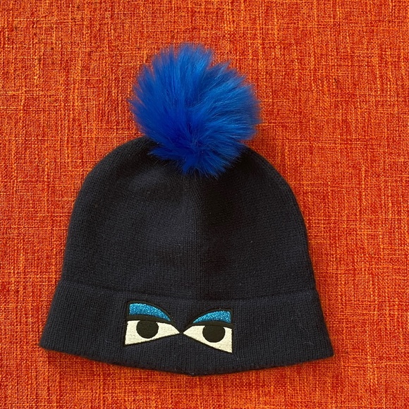 Henri Bendel Cashmere Monster Eye Beanie Blue Pom Pom Beanie Hat main image 8